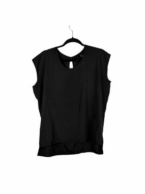 Mango Black Sleeveless Keyhole Back Blouse Size S